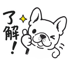 Hand-drawn French bulldog Fuku
