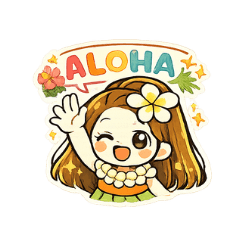 Cute Hula Girl Stickers  Hula & Hawaii