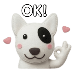 ふわもこフェルトの白いワンコ