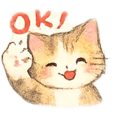 Soft Colored Pencil Cat Stickers