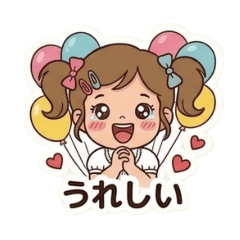 Balloon! Mi-chan! Everyday Life Stickers