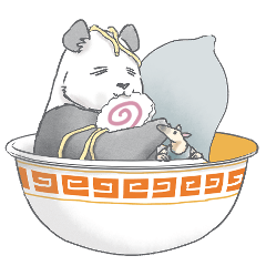 動くパンダとコアリクイ★挨拶