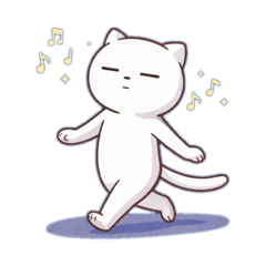 Chill White Cat: Zen Vibes