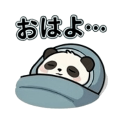 A panda in a sleeping bag