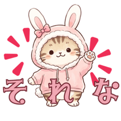 Bunny Hoodie Cat SNS Stickers