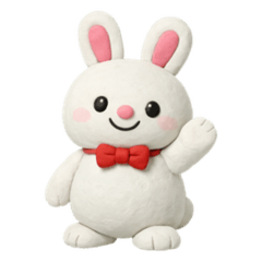 Sweet Bowtie Bunny (Clay Style)