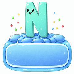 Cute Alphabet N Message Stickers