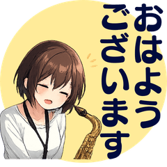 Sax Girl Polite Daily Stickers40