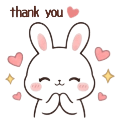 Warm and gentle rabbit greeting sticker