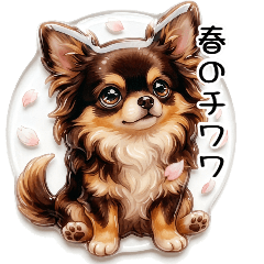 春だね！チワワのぷっくりシール - LINE スタンプ | LINE STORE