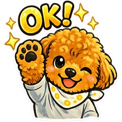 Toy Poodle Hapi Stickers
