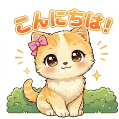 Daily greetings set for a tabby kitten