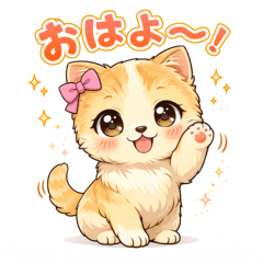 Cute kitten greeting stamp