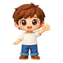 Friendly Boy: Everyday 3D Stickers