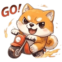 Zooming Shiba Stickers