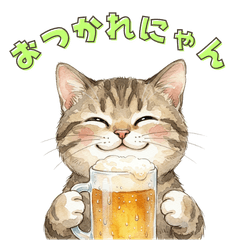 Cute Tabby Cat Sticker Set