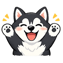 Simple Cute Husky Stickers