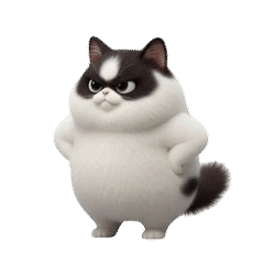 Wiggly Fat White Cat (ANMZ)