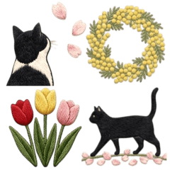 Cute embroidered stamps