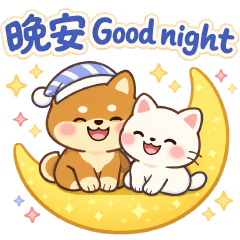 可愛柴犬和白貓-日常實用