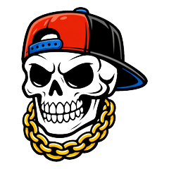 Rapper-style skull