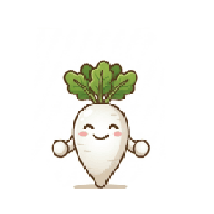 Mini Daikon Animated Emojis Daily 16