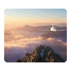 飛機飛躍台灣玉山動態貼圖.