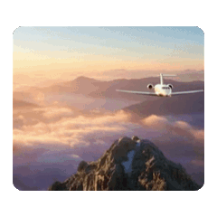 飛機飛躍台灣玉山動態貼圖