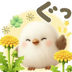 3D Pretty Long-tailed Tit stickers Ver.7