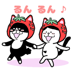 strawberry-headed cat brothers sticker