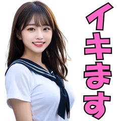 AI high school girl in a sailor uniform