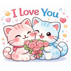 Sweet Love Cats Stickers