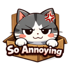 Angry Box Cat Stickers