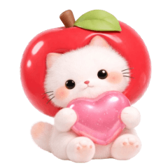 Cat Apple! so cute (No text)