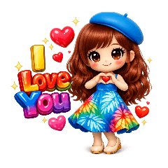 Smiley Cute Girl Stickers