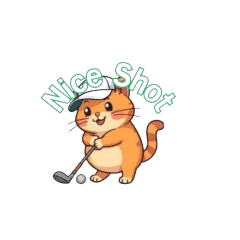 Chubby Orange Golf Cat