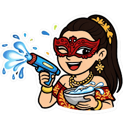 Red Mask Girl Cute Daily