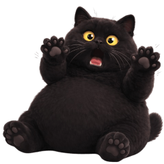 Fatty Black Cat! Tuatung (No text)