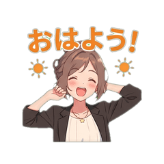 Cute Daily Stickers - Casual Girl 01