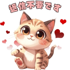 Polite brown-and-white cat stickers