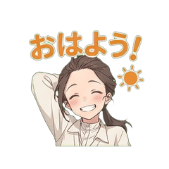 Cute Daily Stickers - Casual Girl 04