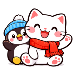 White Cat & Penguin Vol.1 Daily Stickers