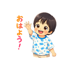 Energetic Little Boy Stickers