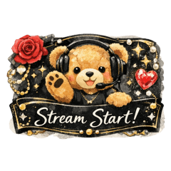 Luxury Teddy Bear Gaming Stickers