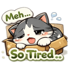 Lazy Box Cat Stickers