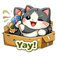 Happy Box Cat Stickers