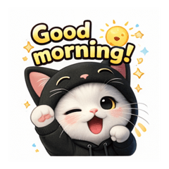 White Cat in Black Costume Daily English