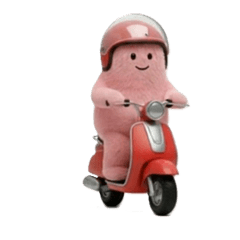 動く！ふわふわピンクの「うおっ」