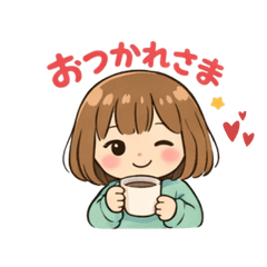 Kawaii cute girl sticker