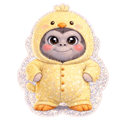 Puffy Sparkly Sticker  Gorilla